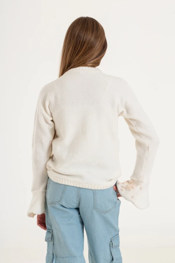Sweater tejido con las mangas bordadas Fabia - Imagen 3