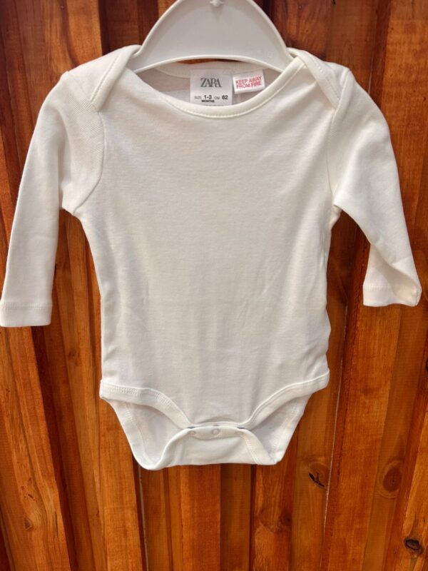Body Blanco liso mangas largas Zara