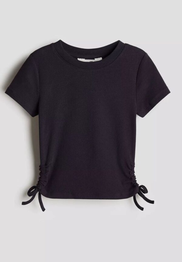 Remera De punto con cordon  para ajustar negro H&M