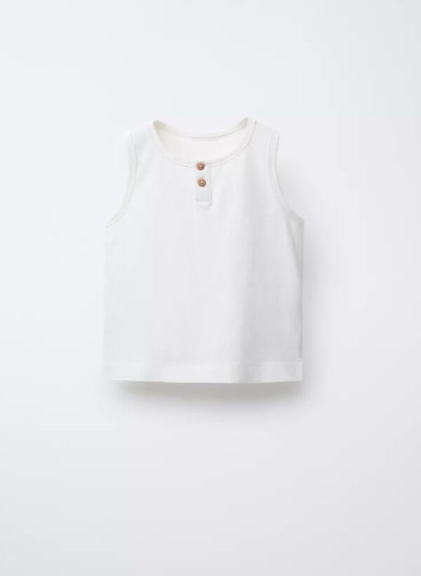 Remera sin mangas botones Zara