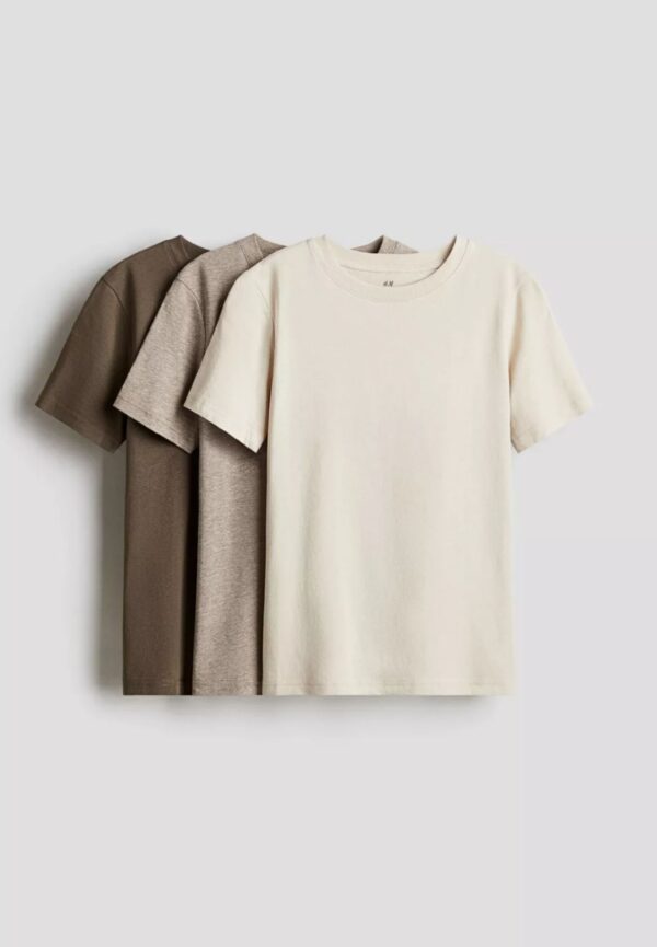 Remeras Basicas tonos marrones manga corta H&M