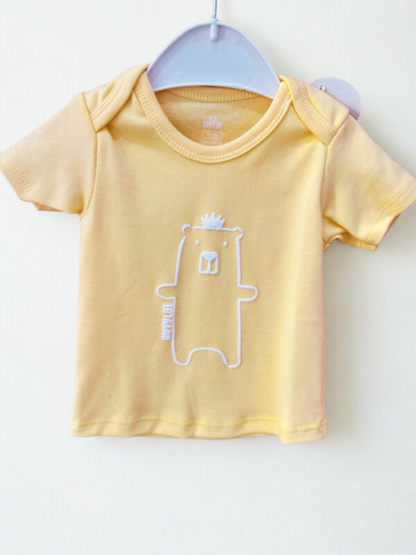 Remera Happy Life manga corta Amarillo Patito